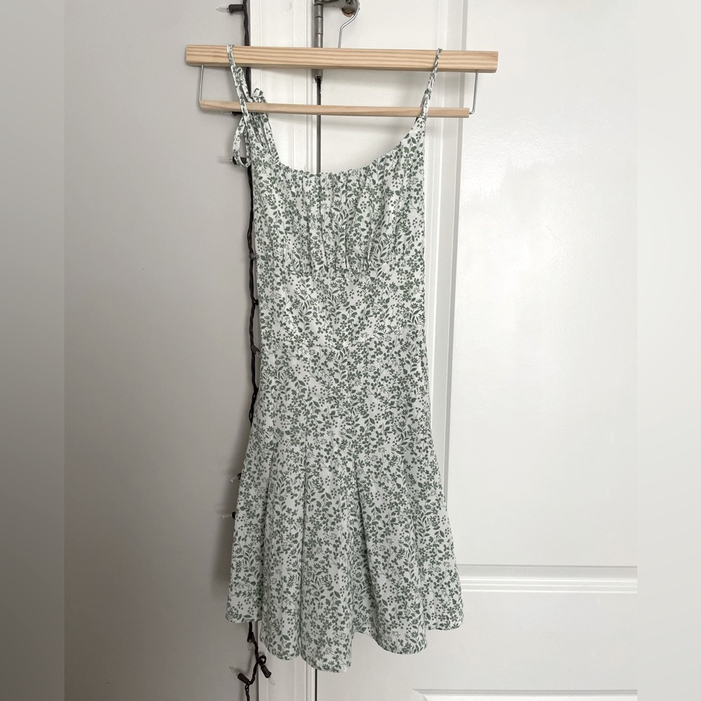 Green/white floral sundress